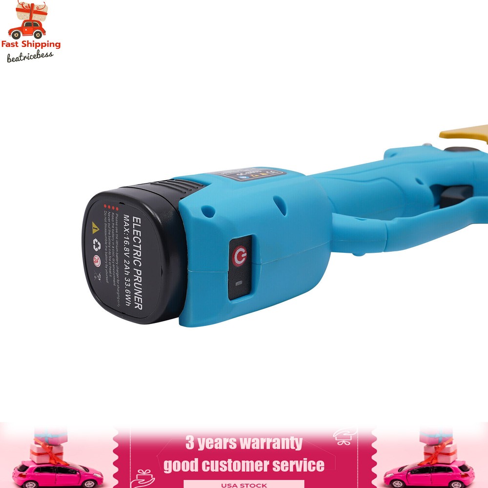 Electric Pruner Cordless Pruning Shears Extension Pole +2 Lithium Battery NEW