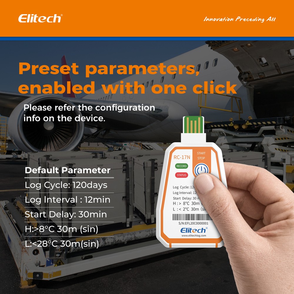 Elitech RC-17N NFC SingleUse Disposable USB Temperature Data Logger PDF -22～158℉