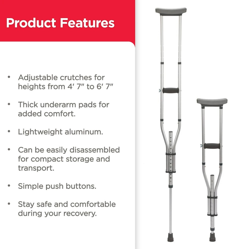 Equate Universal Crutches - Aluminum