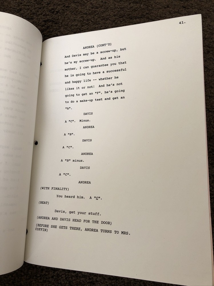 ORIGINAL SCRIPT Warner Bros. 1993 "TWO PLUS TWO EQUALS THREE" Walker Widdoes