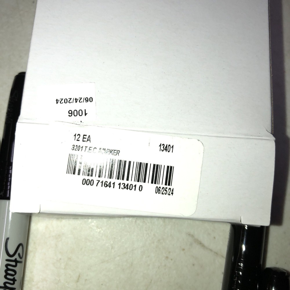 13401 Sharpie T.E.C. (Trace Element Certified) Stick Marker, Black Ink, 12 Pack