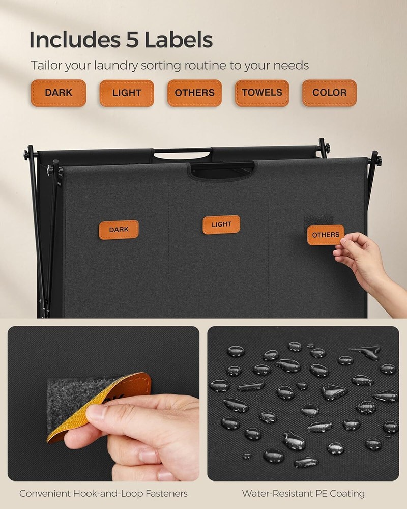 Foldable X-Frame Clothing Organizer with Customizable Labels