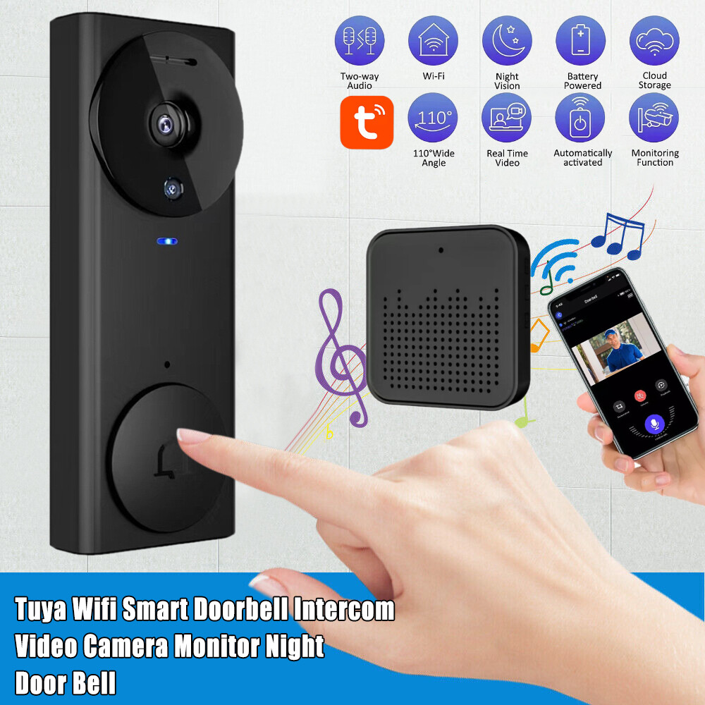 Smart Wifi Ring Doorbell Security Intercom Night Vision Video Camera Door Bell