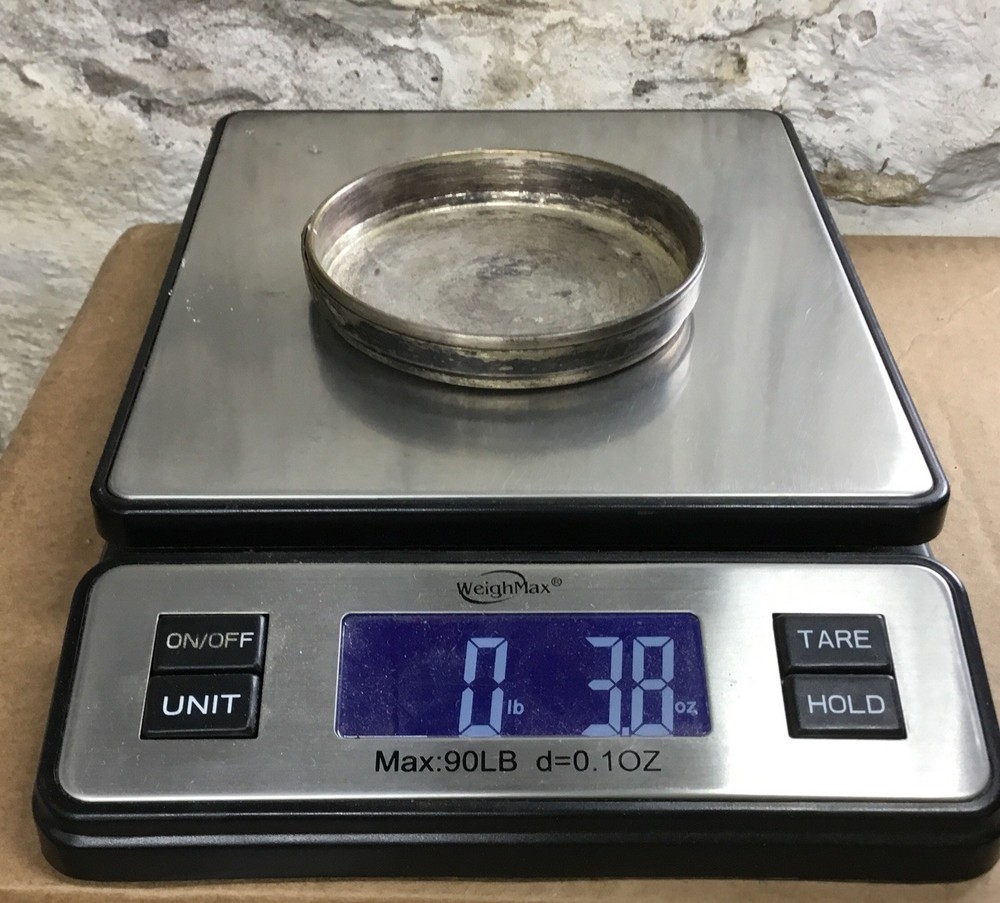 Vintage Silver Plate Shallow Trinket Dish w/Belt Design……..[B18]