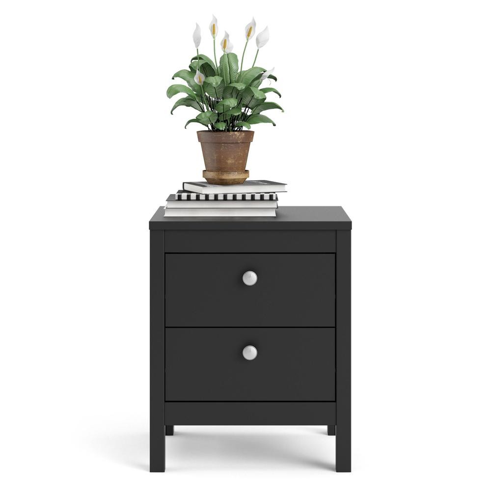 Madrid 2 Drawer Nightstand, Black Matte