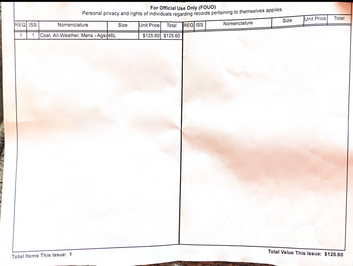 Army issue AGSU Military Service Uniform (NEVER WORN)