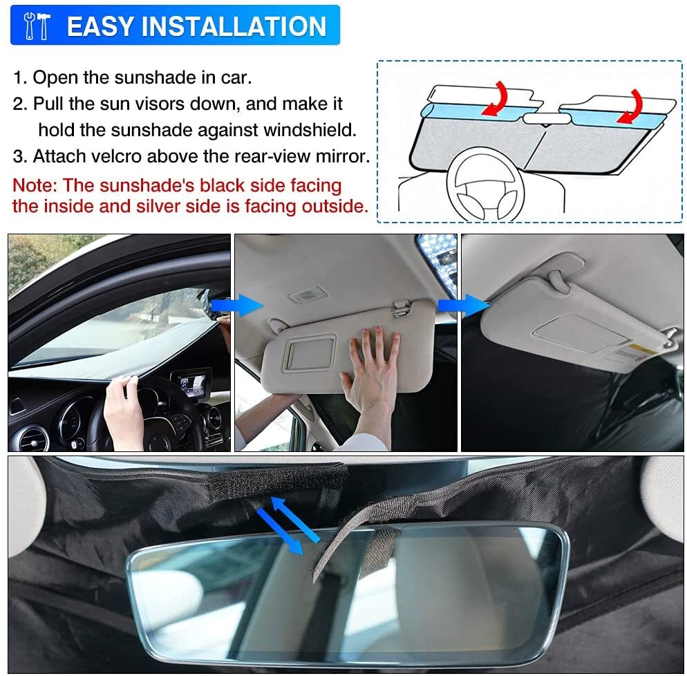 Windshield Sun Shade For Ford Escape 2020-2025 Foldable Blocks UV Rays Protector