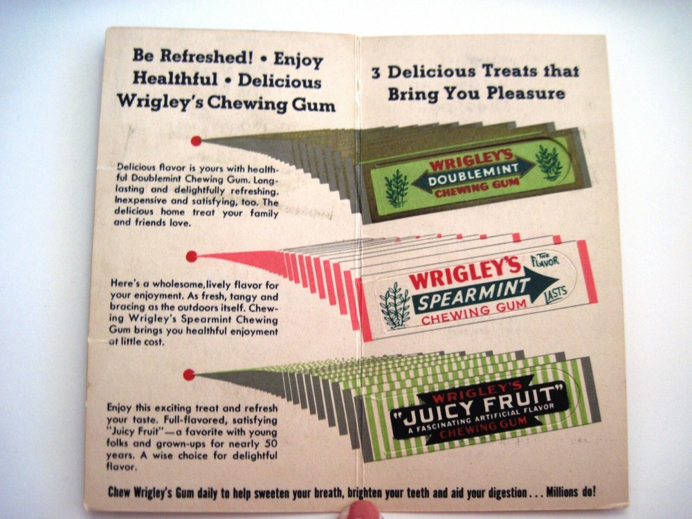 Vintage "Wrigley's Gum" Advertising Sample Folder *