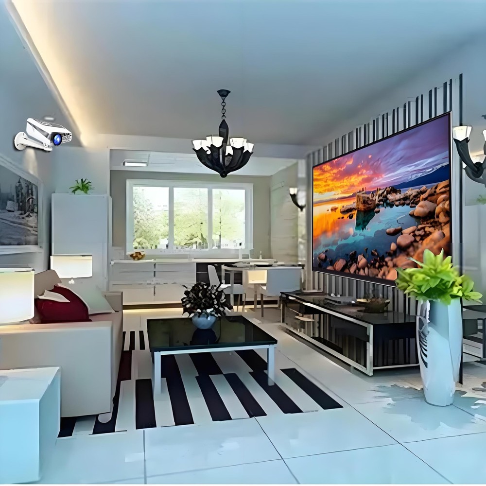 Projector Wall Mount Adjustable 360 Rotation 7.7lb Load White