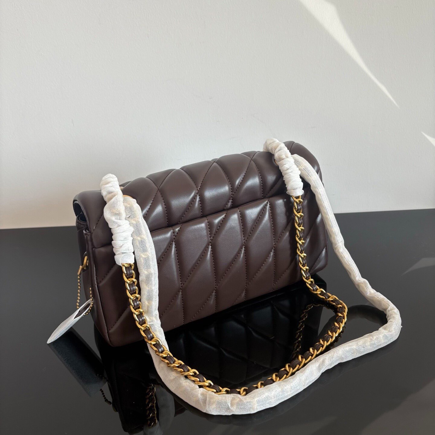 COACH Tabby 26 Quilted Shoulder Bag Leather Maple CP150