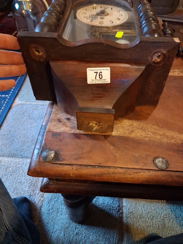 Vintage Wall Clock Not Working, Has Key And Pendulum