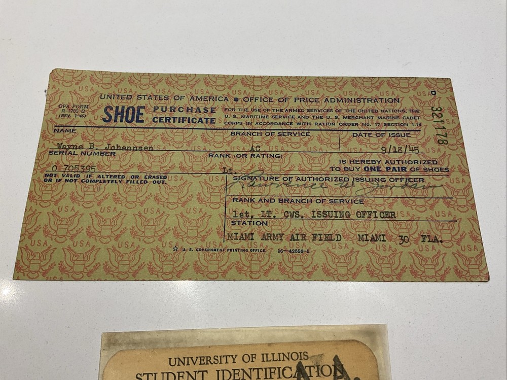 WWII Documents USAAF Air Force Pilot items 1940's to 1960's