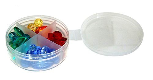 12 Count - Clear Divided Plastic Round Containers w/ Attached Lids - Shuttle Cup