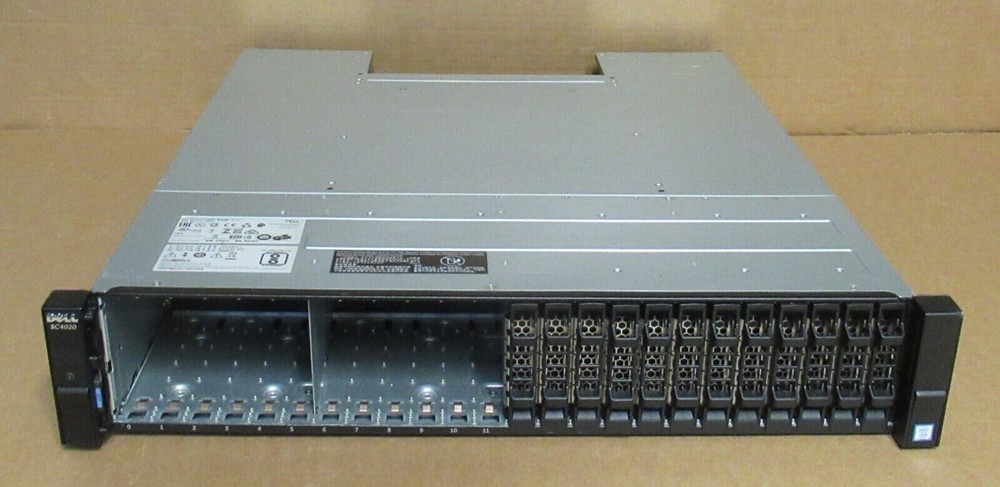 Dell Compellent SC4020 Storage Array 2x 10G-iSCSI-2 Controllers 24x 2.5" Bay