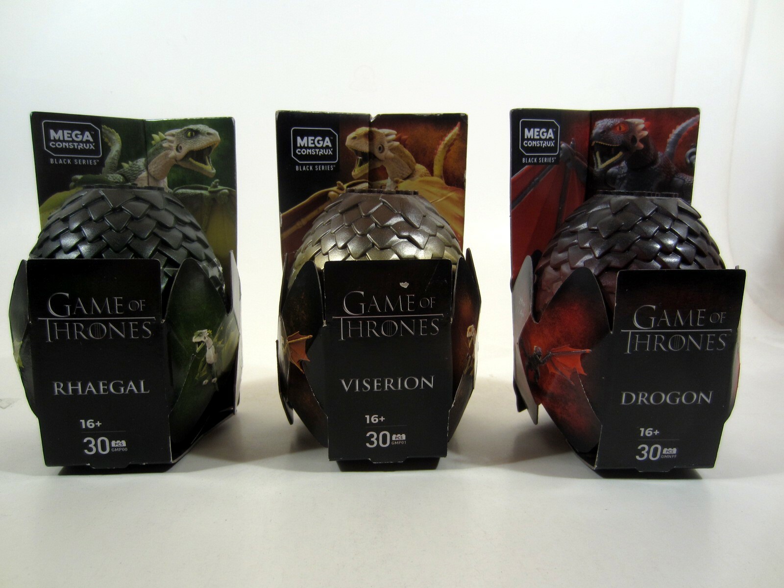 Mega Construx Game Of Thrones Eggs RHAEGAL / VYSERION / DROGON Set of 3 - New!