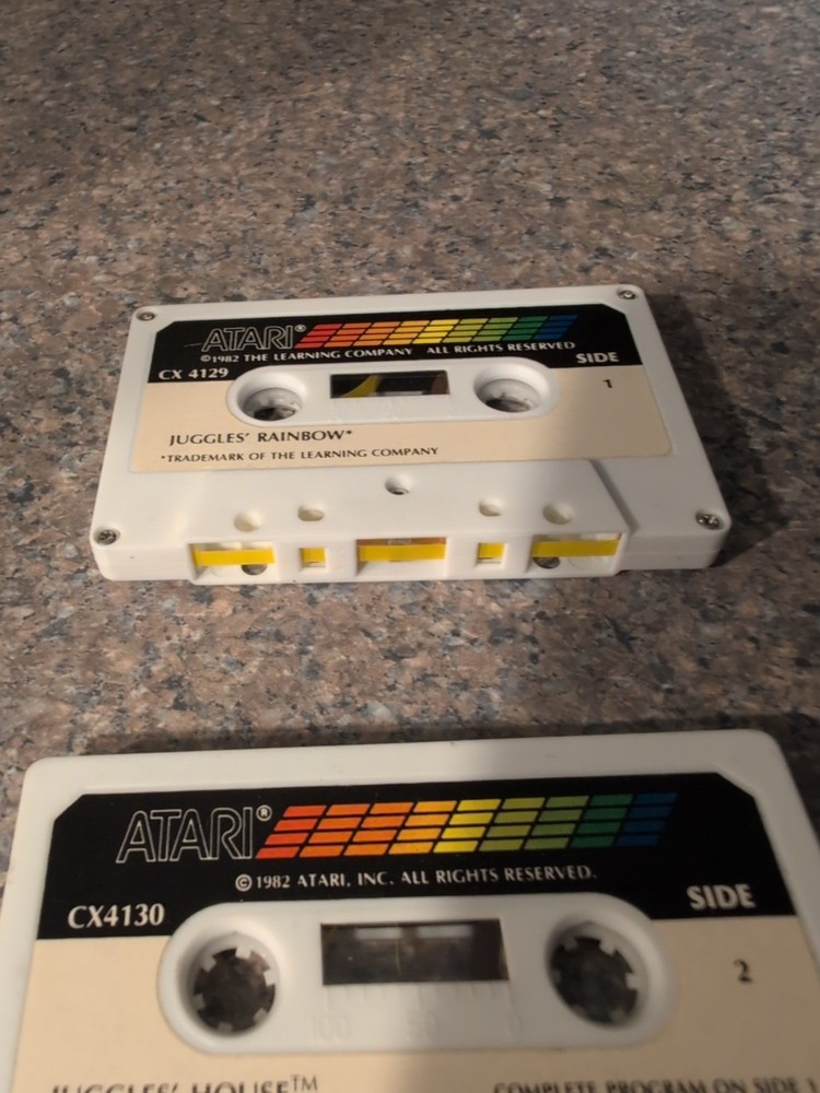 Atari 400/800 Computer Software Cassettes 2- Juggles Rainbow And House