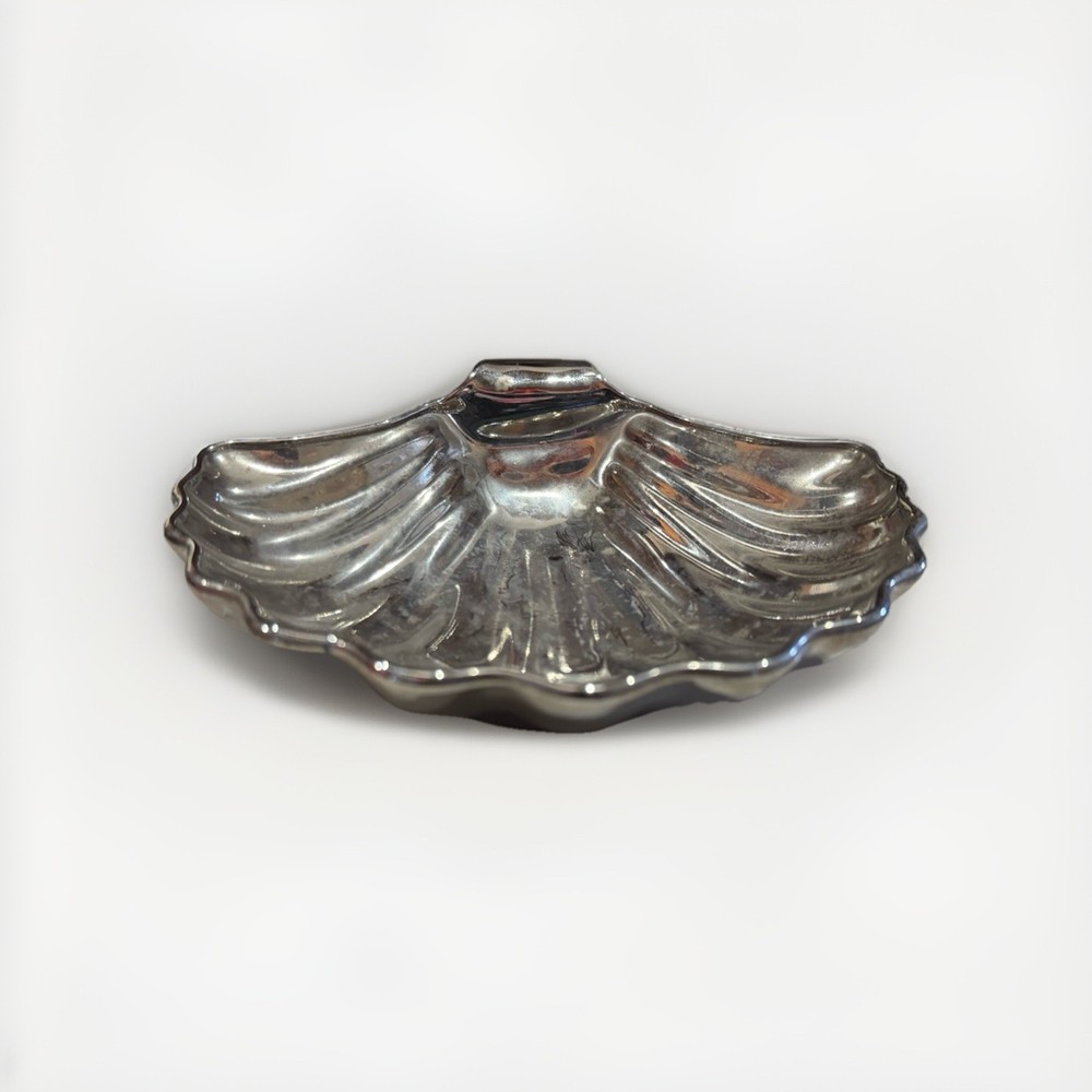 Art Deco 7" Silverplate Clam Shell Dish