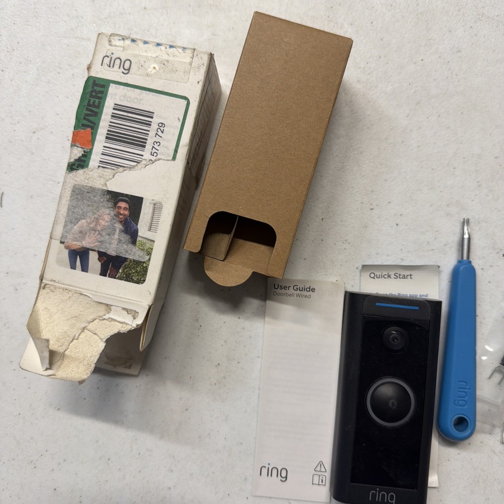 Bundle Ring Wired Doorbell Camera & Ring Doorbell Chime - Ready For Setup