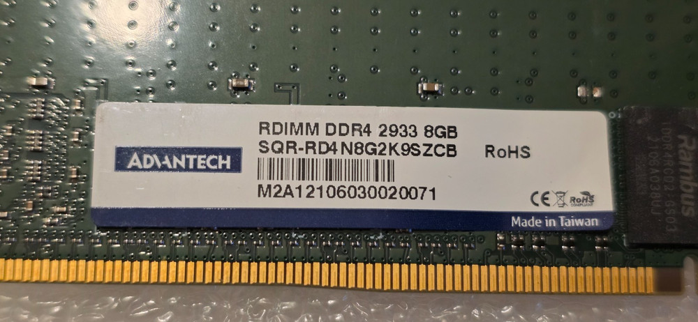 8GB Advantech SQR-RD4N8G2K9SZCB DDR4-2933 RDIMM SERVER MEMORY ECC USED
