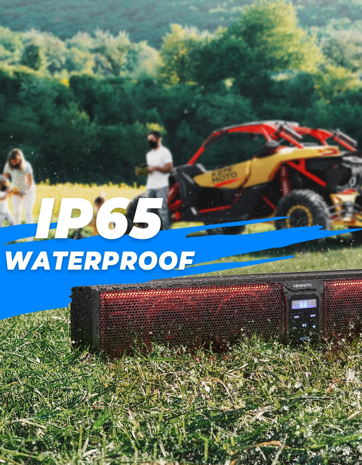 26in RGB UTV Sound Bar 500W Speaker Wireless Sound System For Polaris Golf Cart