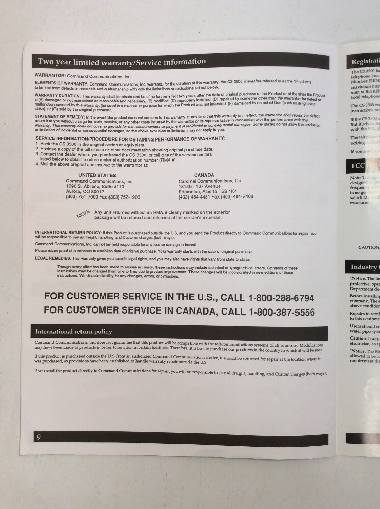 ComSwitch 3500 Operator’s Guide Command Communications PreownedBook.com
