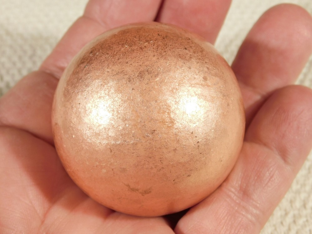 BIG! Super Heavy Solid COPPER SPHERE From Michigan 590gr