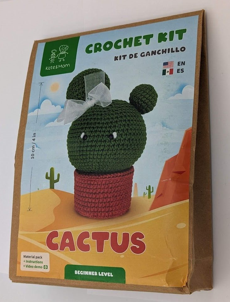 Kate & Mom Cute Cactus Crochet Kit Beginner w/Video Tutorials and Materials
