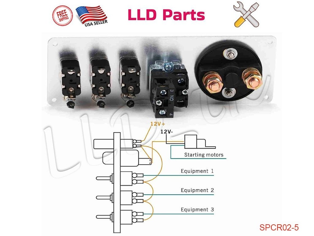 5 Gang Ignition Racing Car Switch Panel Engine Start Push Button LED Toggle