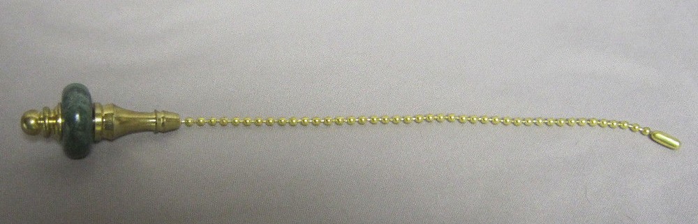 Brass and Green Marble Fan Pull