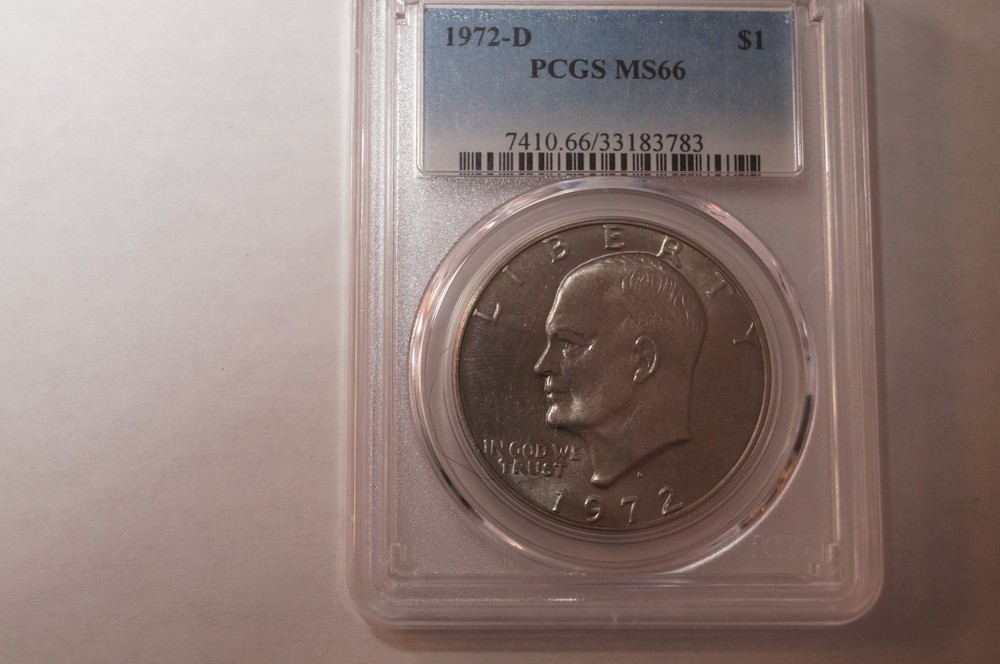 1972-D EISENHOWER DOLLAR GRADED PCGS MS66