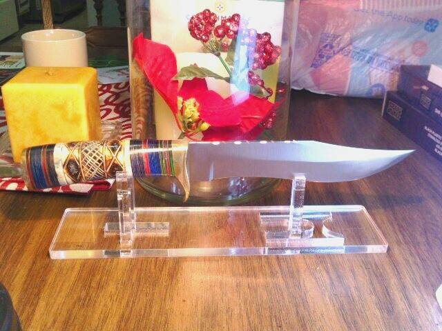 SPECIAL Knife Desk Top Display Stand Clear Acrylic Fixed Blade Knives 6" to 14"