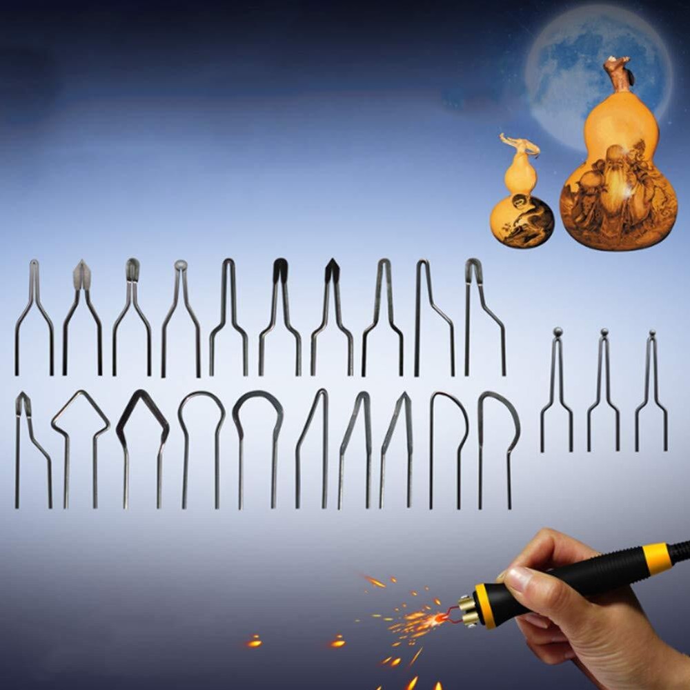 23pcs Pyrography Wire Tips Replacement Tips Portable Wood Burning Pyrographic...