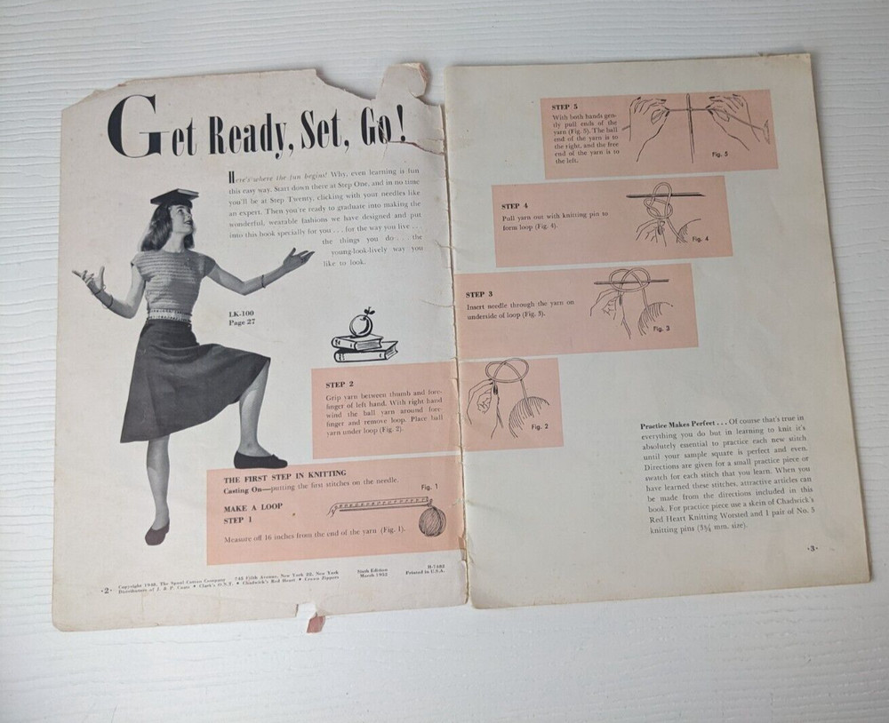 1948 Knitting Pattern Book LEARN TO KNIT #234