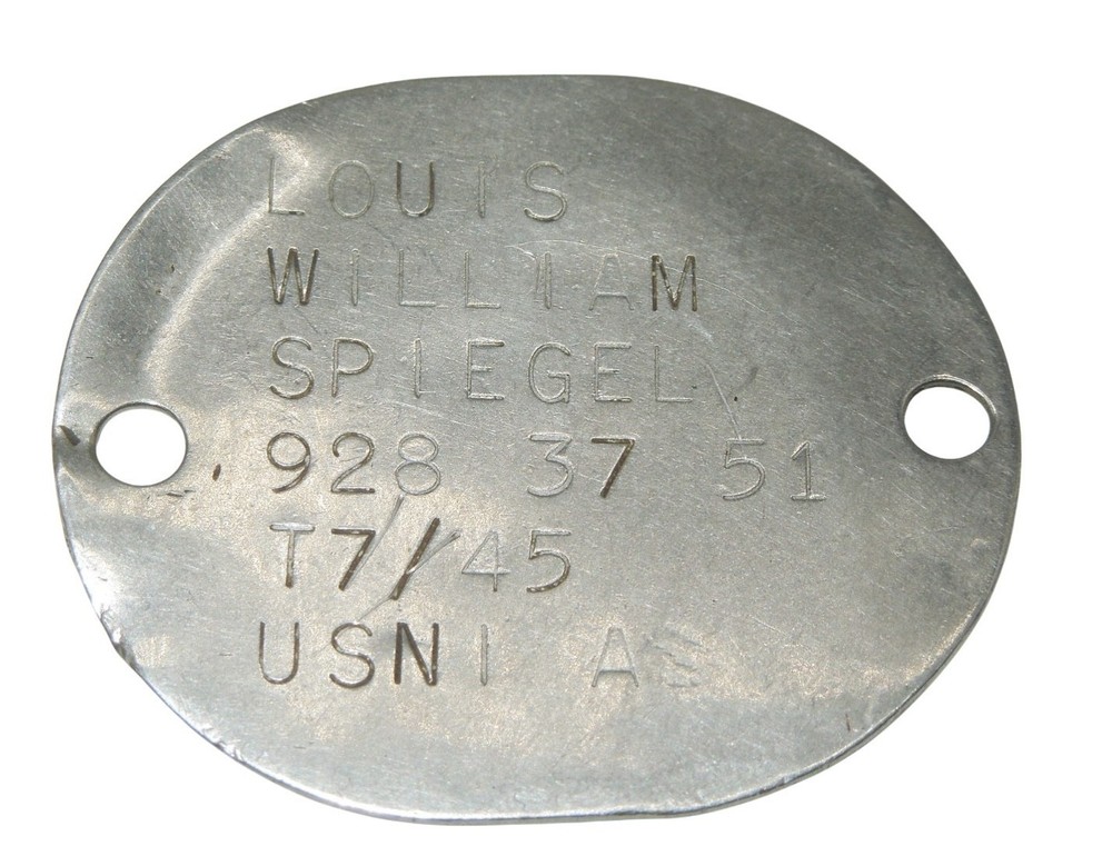 Original WWII US Navy Dog Tag Operating Base Samar Philippines 1945 CA6