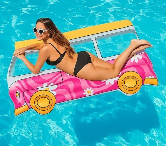PoolCandy Retro Van Deluxe Pool Raft 60" Inflatable Float VW Beach Bus
