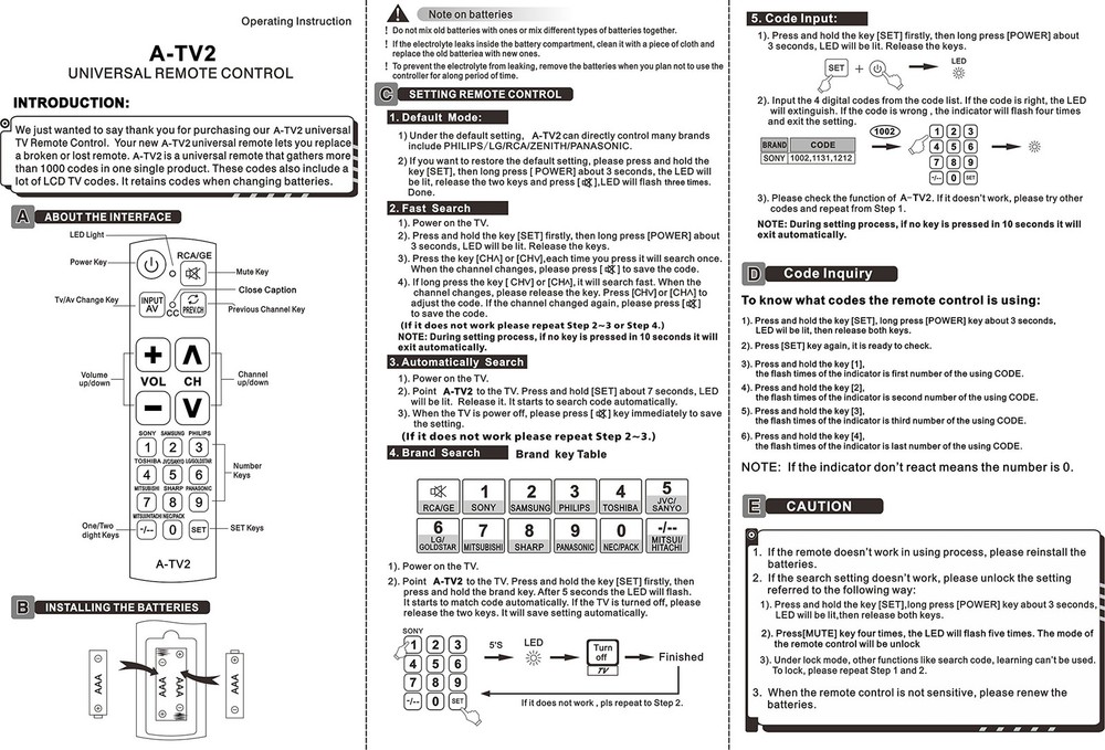Gmatrix Big Button Universal Remote Control - Retail Packaging (U-43) U-43