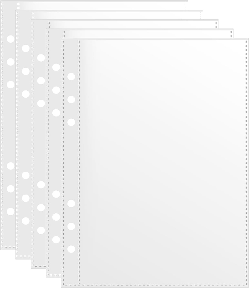 50 Pack 5X7 Clear Binder Sheets Sleeves - 6 Ring A5 Binder Inserts - Plastic Poc