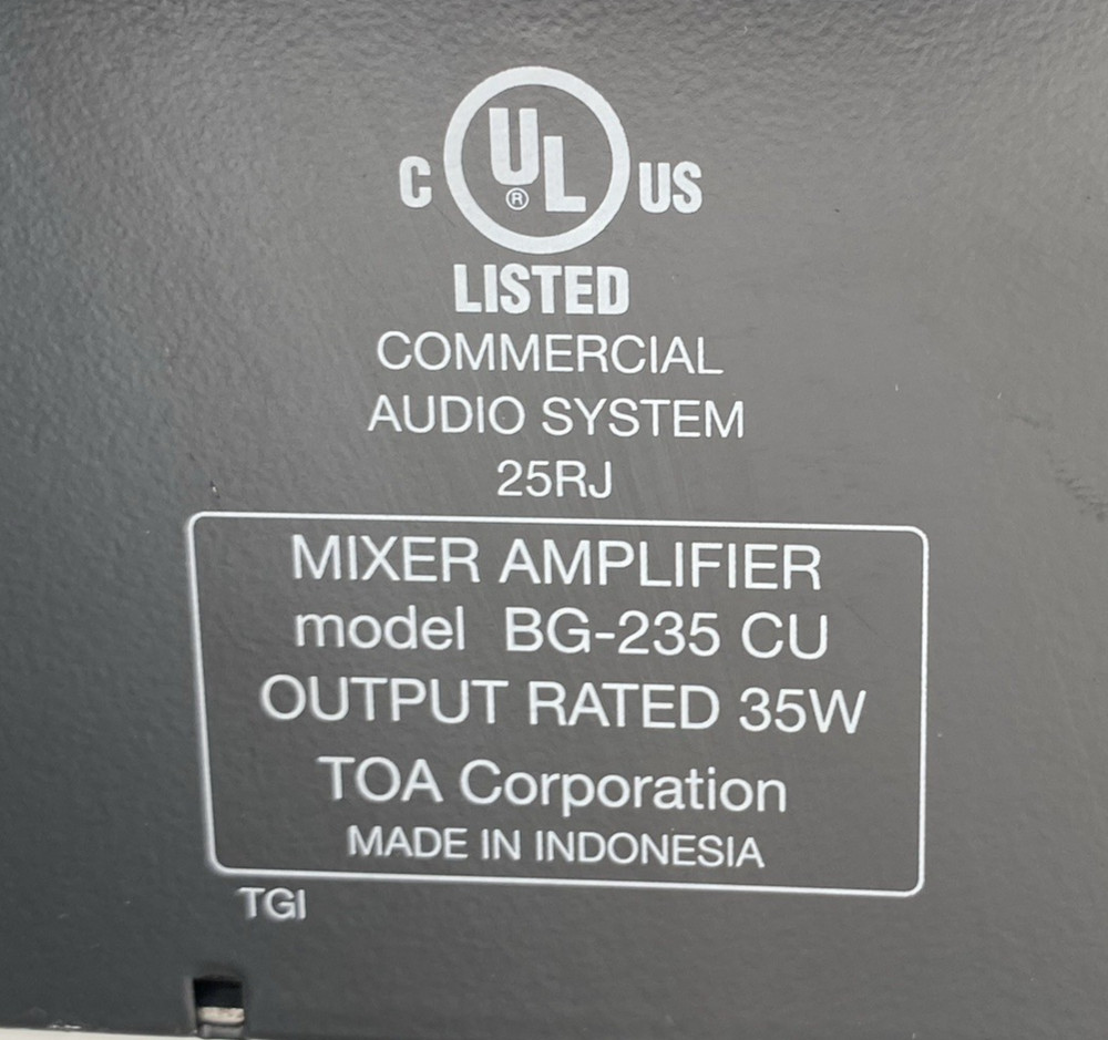 TOA Mixer Amplifier BG-235