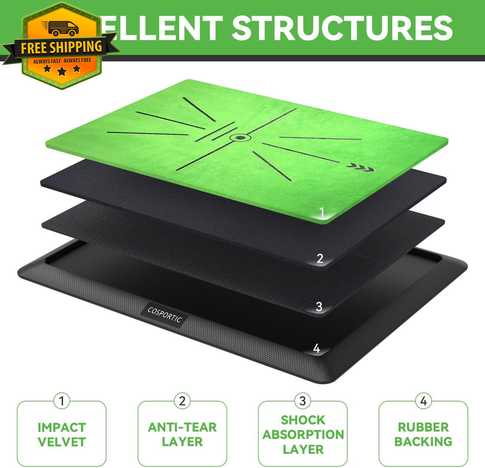 Golf Hitting Mat Swing Path Feedback Training Practice Indoor Outdoor