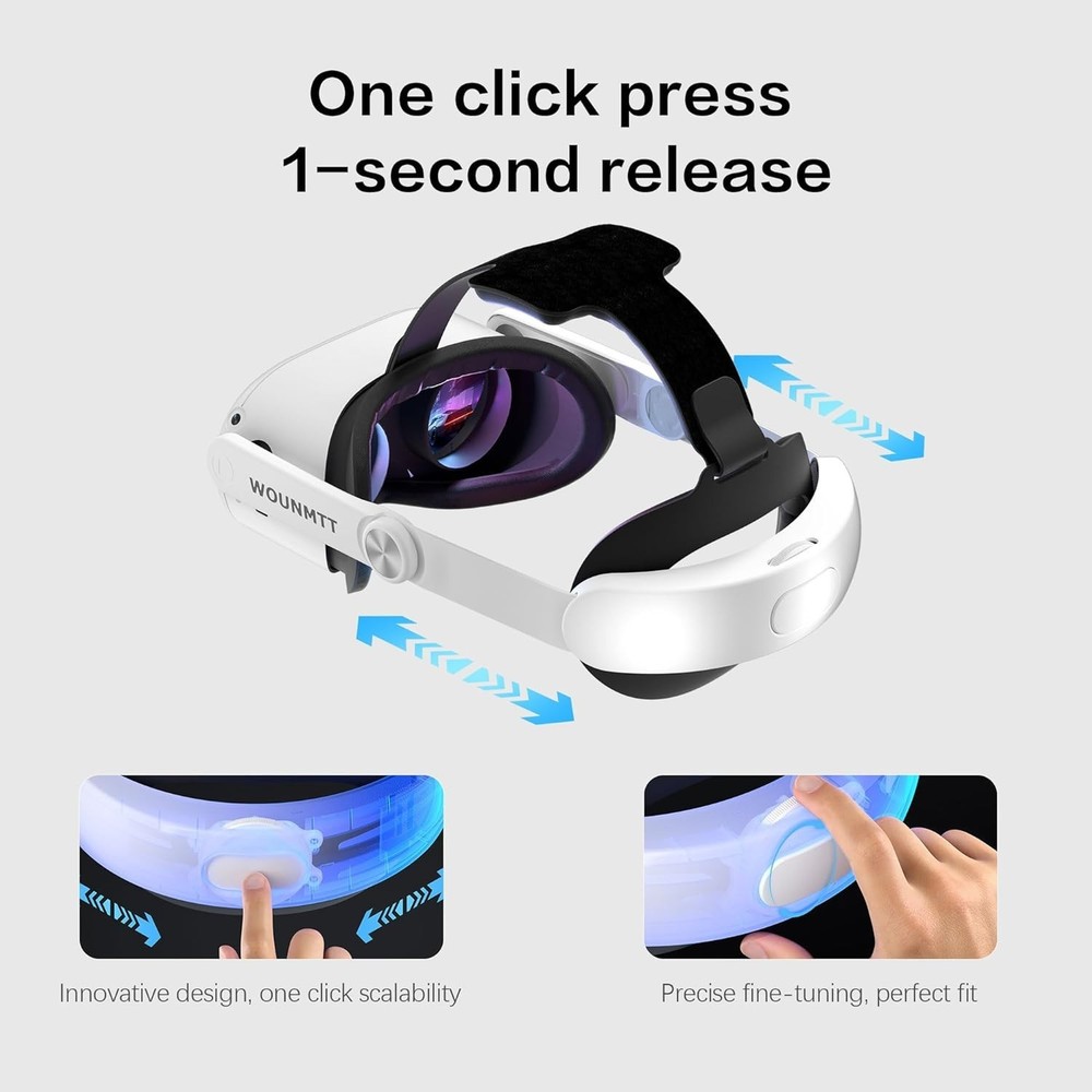 Head Strap for Oculus Meta Quest 2, Elite Adjustable Replacement Strap for Me...
