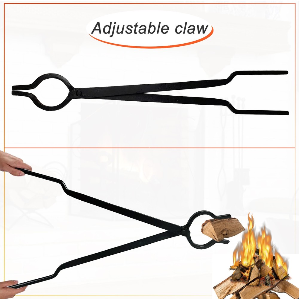 FEBTECH 30-Inch Campfire Tongs, Log Grabber Firewood Claw Tongs