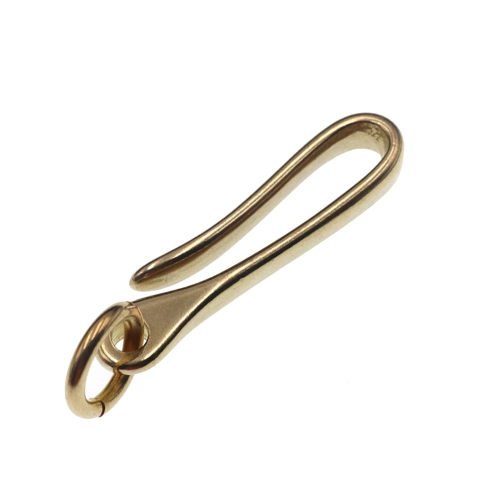 2Pcs S Retro Solid Brass KeyChain Key Ring Belt U Hook Wallet Chain Fish Hook g