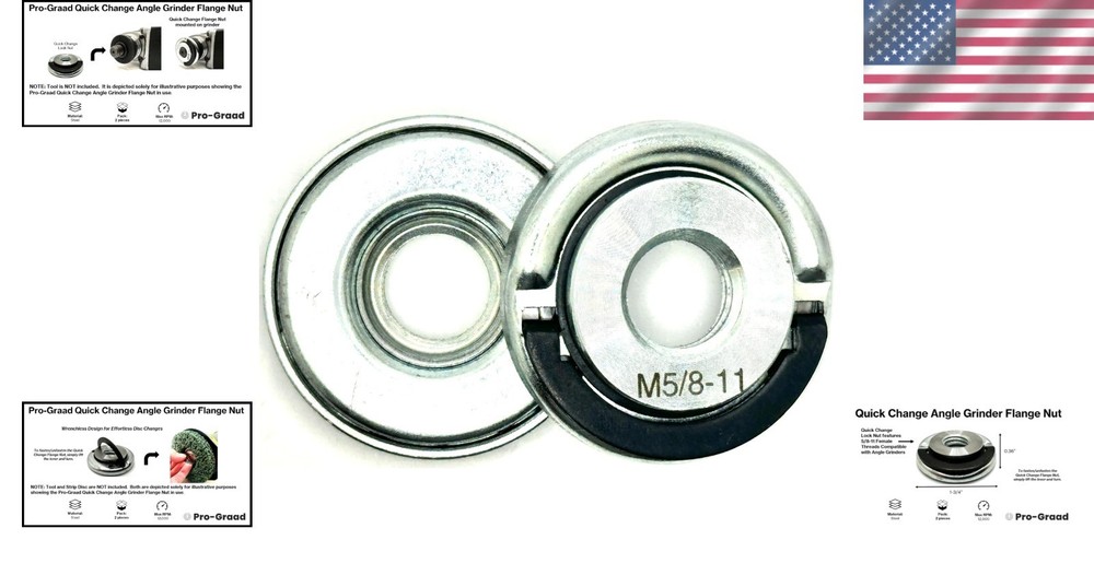 Effortless 5/8-11 Angle Grinder Nut Set - Precision Engineered for Stability