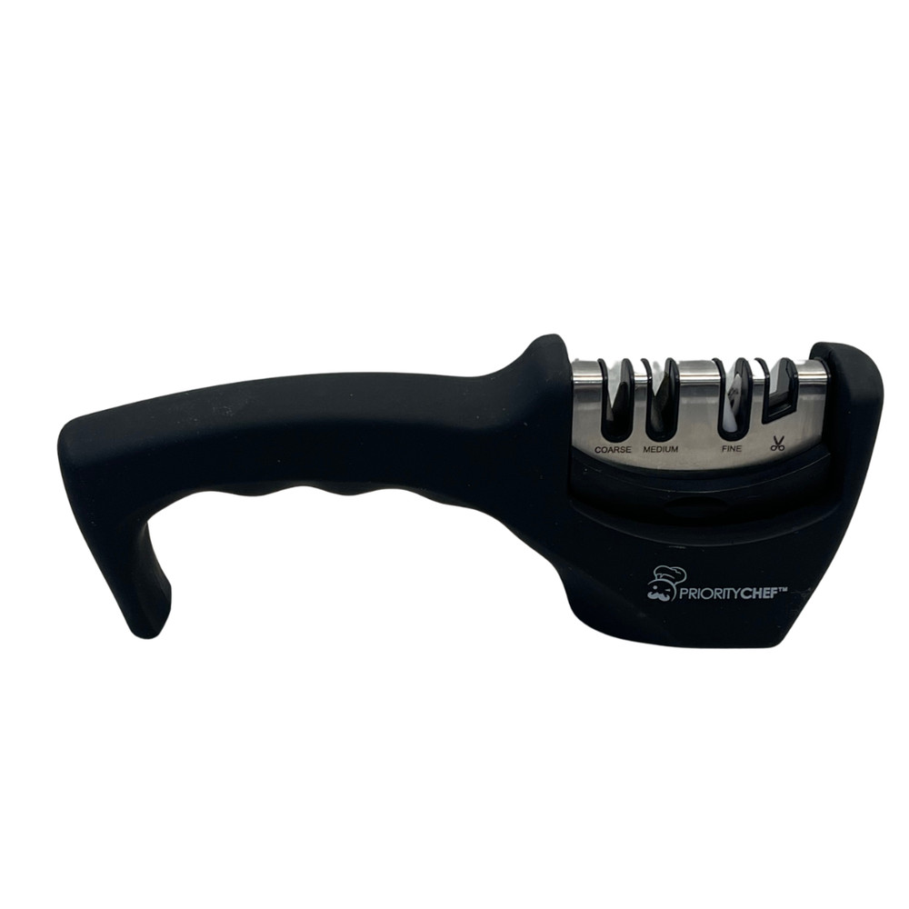 PriorityChef 3 Stage Manual Coarse Medium Fine Kitchen Knife Sharpening Tool