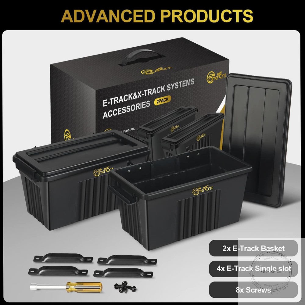 2 Pack E-Track Basket Storage Bin for E Track Accessories for Enclosed Trailer-