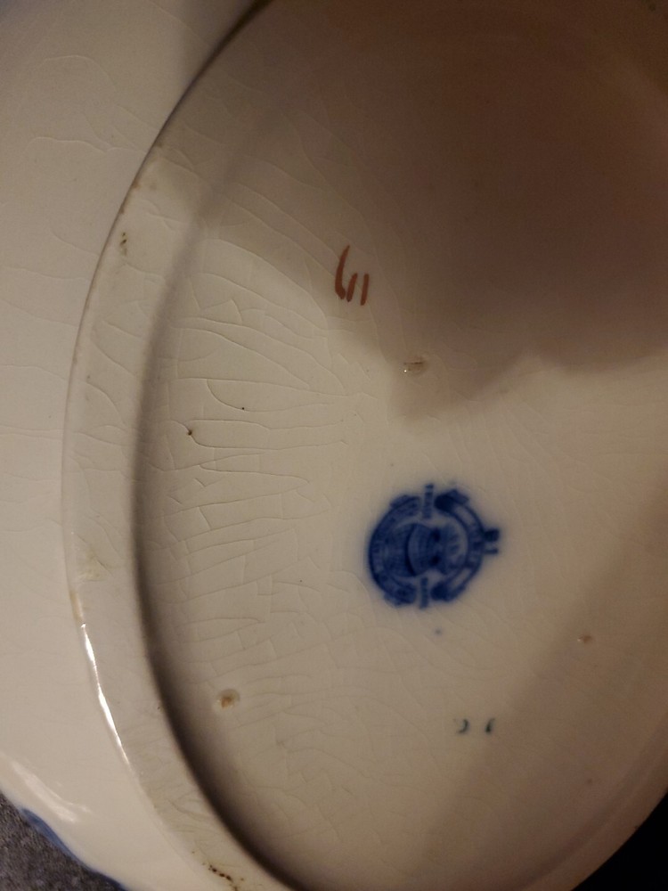 Grindley Clover Flow Blue Oval Covered Casserole