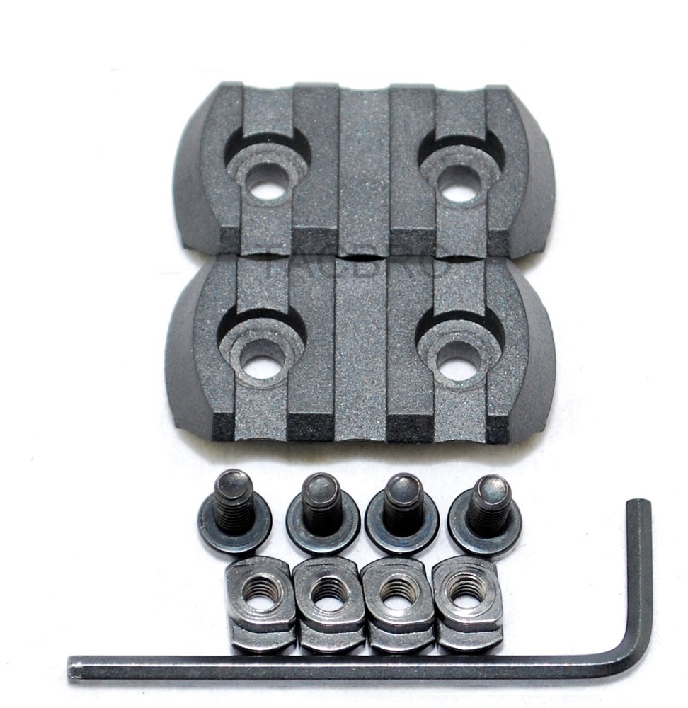 2PCS 3 Slots Polymer Single Rail Sections for MLOK Picatinny Weaver Mount
