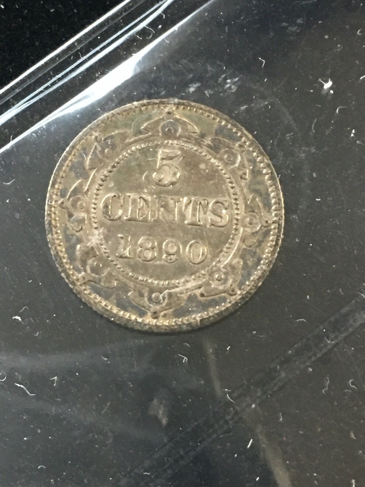 1890 ICCS Graded Newfoundland Five ¢5 Cent, **EF-45**