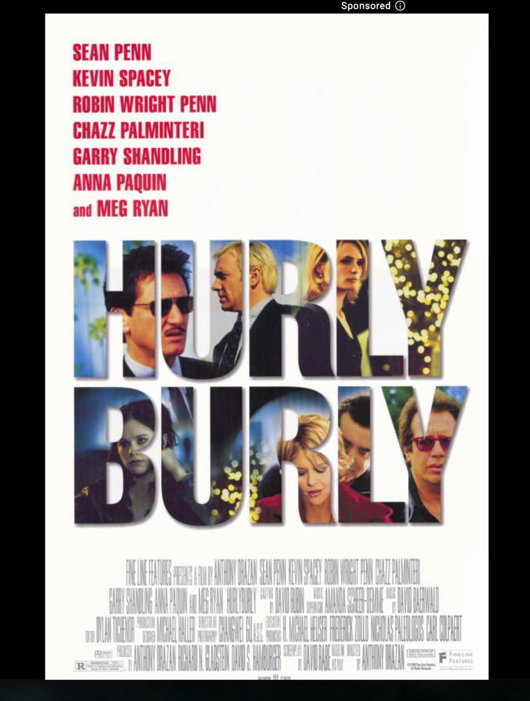 HURLYBURLY (3/1/96) David Rabe First Draft / Agency Script + COA!