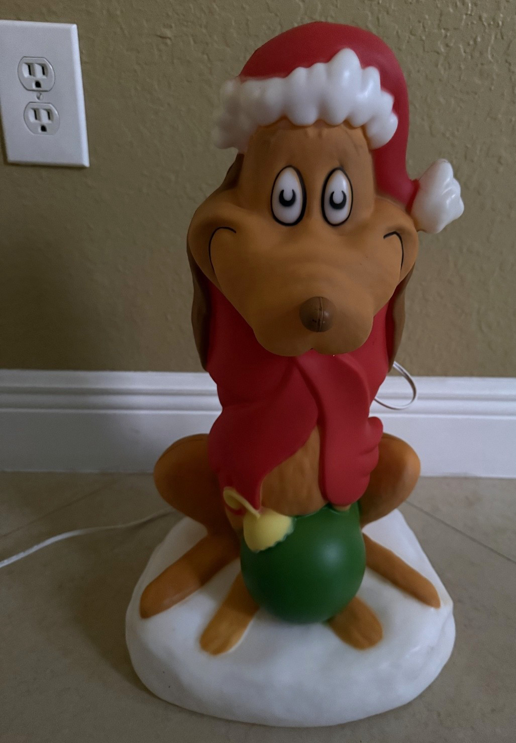 Dr. Seuss' The Grinch Max Santa Hat Christmas LED Blow Mold Holiday Yard Decor,